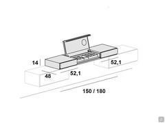 Console de maquillage Mason - dimensions